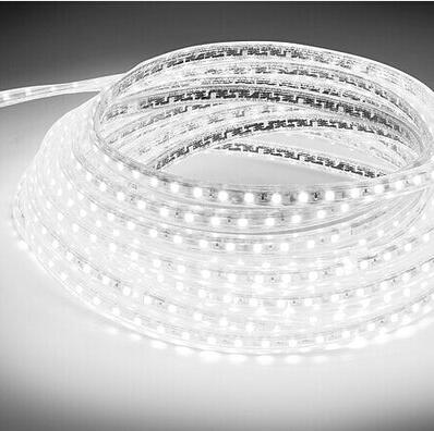 (image for) AC 110V 220V SMD5050 High Voltage Flat Strip Light 60 LEDs Per Meter 12mm Width with Wall Outlet Power Plug